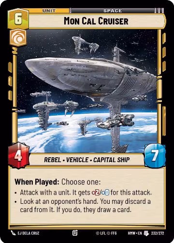 Mon Cal Cruiser (232/272), Homeworlds — Star Wars card price