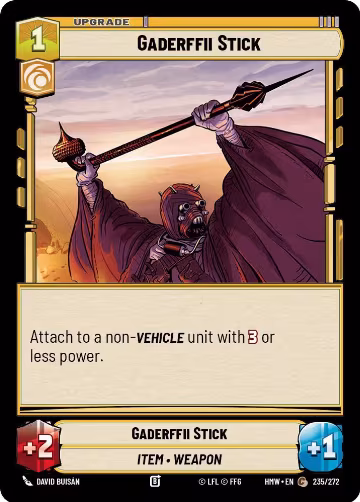 Gaderffii Stick (235/272), Homeworlds — Star Wars card price