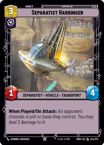 Separatist Harbinger (244/272), Homeworlds — Star Wars card price