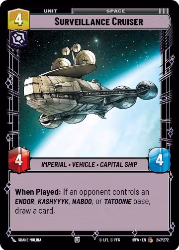 Surveillance Cruiser (247/272), Homeworlds — Star Wars card price