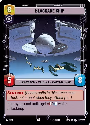 Blockade Ship (251/272), Homeworlds — Star Wars card price
