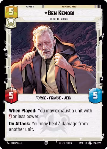 Ben Kenobi - Don't Be Afraid (261/272), Homeworlds — Star Wars card price