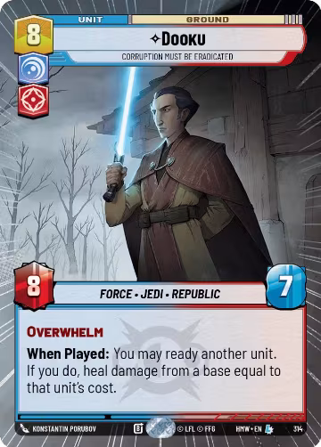 Dooku - Corruption Must Be Eradicated (Hyperspace) (314), Homeworlds — Star Wars card price