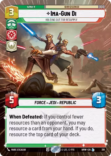 Ima-Gun Di - Holding Out For Resupply (Hyperspace) (316), Homeworlds — Star Wars card price