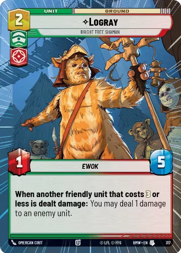 Logray - Bright Tree Shaman (Hyperspace) (317), Homeworlds — Star Wars card price