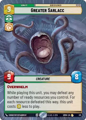 Greater Sarlacc (Hyperspace) (321), Homeworlds — Star Wars card price