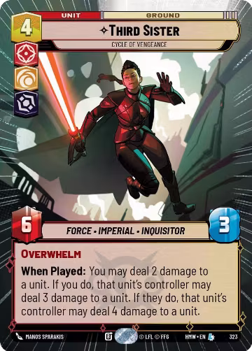 Third Sister - Cycle of Vengeance (Hyperspace) (323), Homeworlds — Star Wars card price