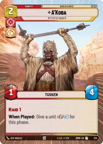 A'Koba - Restless Raider (Hyperspace) (324), Homeworlds — Star Wars card price