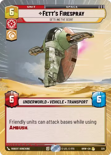 Fett's Firespray - Settling the Score (Hyperspace) (325), Homeworlds — Star Wars card price