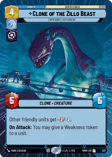Clone of the Zillo Beast - Emperor's Experiment (Hyperspace) (337), Homeworlds — Star Wars card price