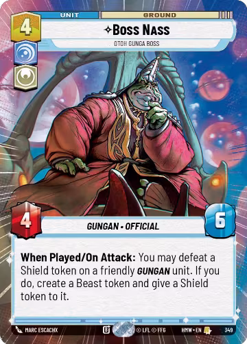 Boss Nass - Otoh Gunga Boss (Hyperspace) (349), Homeworlds — Star Wars card price