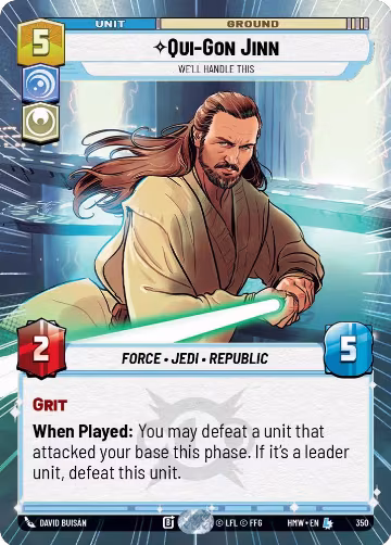 Qui-Gon Jinn - We'll Handle This (Hyperspace) (350), Homeworlds — Star Wars card price