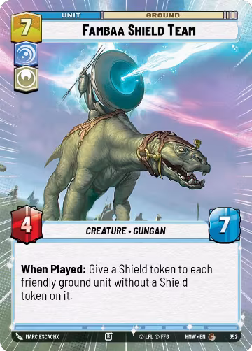 Fambaa Shield Team (Hyperspace) (352), Homeworlds — Star Wars card price