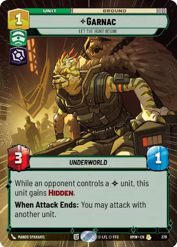 Garnac - Let the Hunt Begin! (Hyperspace) (376), Homeworlds — Star Wars card price