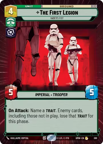The First Legion - Vader's Fist (Hyperspace) (380), Homeworlds — Star Wars card price