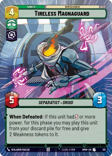 Tireless Magnaguard (Hyperspace) (381), Homeworlds — Star Wars card price