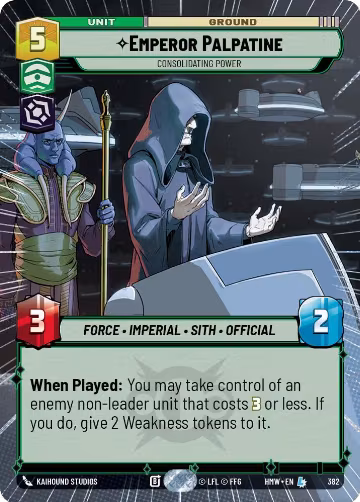 Emperor Palpatine - Consolidating Power (Hyperspace) (382), Homeworlds — Star Wars card price