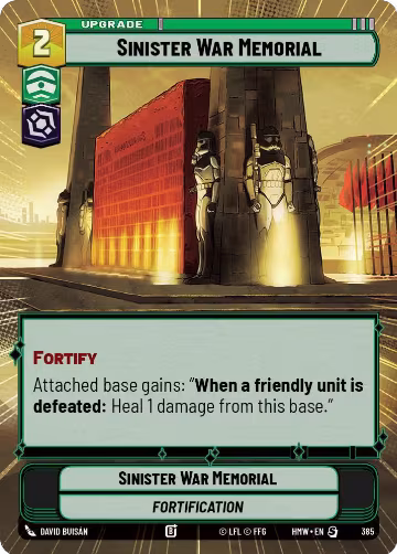 Sinister War Memorial (Hyperspace) (385), Homeworlds — Star Wars card price