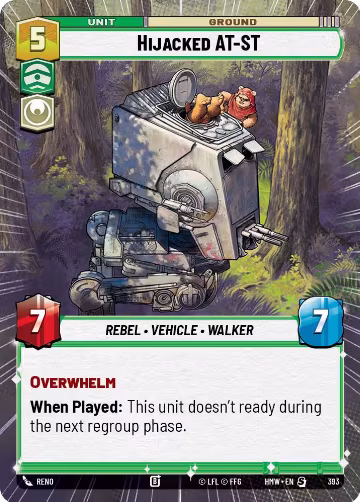 Hijacked AT-ST (Hyperspace) (393), Homeworlds — Star Wars card price