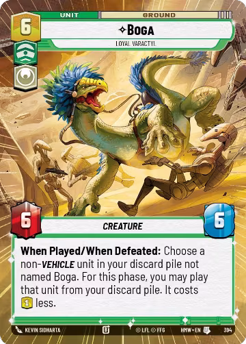 Boga - Loyal Varactyl (Hyperspace) (394), Homeworlds — Star Wars card price