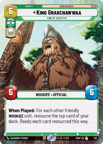King Grakchawwaa - King of Kashyyyk (Hyperspace) (395), Homeworlds — Star Wars card price