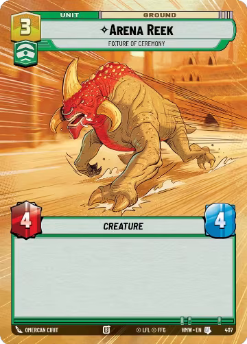 Arena Reek - Fixture of Ceremony (Hyperspace) (407), Homeworlds — Star Wars card price