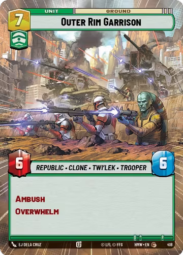 Outer Rim Garrison (Hyperspace) (418), Homeworlds — Star Wars card price