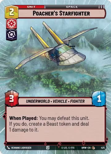 Poacher's Starfighter (Hyperspace) (425), Homeworlds — Star Wars card price