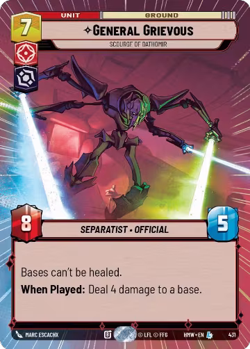 General Grievous - Scourge of Dathomir (Hyperspace) (431), Homeworlds — Star Wars card price