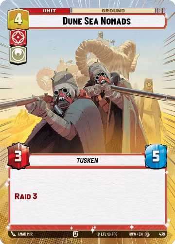 Dune Sea Nomads (Hyperspace) (439), Homeworlds — Star Wars card price