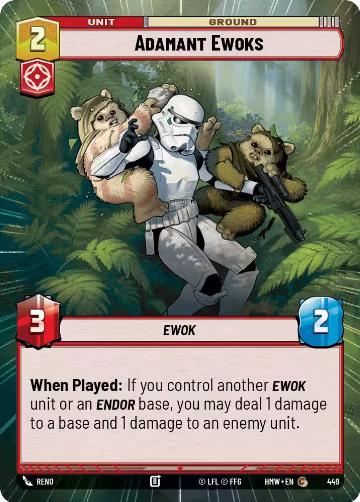 Adamant Ewoks (Hyperspace) (449), Homeworlds — Star Wars card price