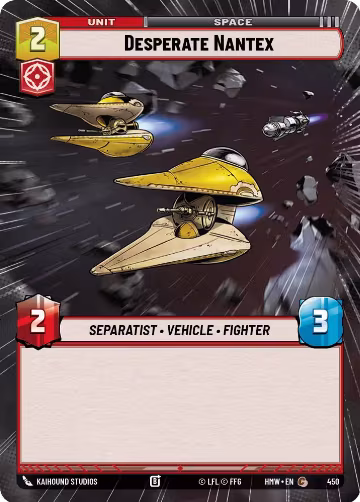 Desperate Nantex (Hyperspace) (450), Homeworlds — Star Wars card price