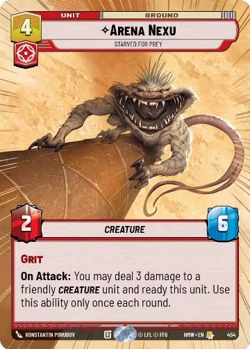 Arena Nexu - Starved for Prey (Hyperspace) (454), Homeworlds — Star Wars card price