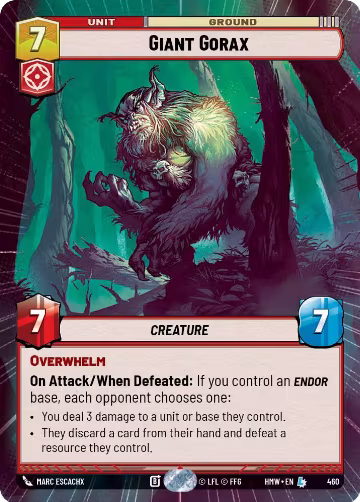 Giant Gorax (Hyperspace) (460), Homeworlds — Star Wars card price