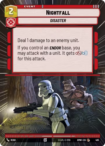 Nightfall (Hyperspace) (465), Homeworlds — Star Wars card price