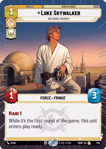 Luke Skywalker - Dreaming Farmboy (Hyperspace) (480), Homeworlds — Star Wars card price