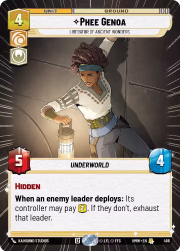 Phee Genoa - Liberator of Ancient Wonders (Hyperspace) (486), Homeworlds — Star Wars card price
