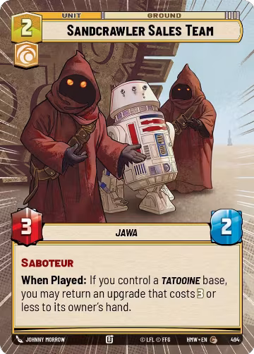 Sandcrawler Sales Team (Hyperspace) (494), Homeworlds — Star Wars card price