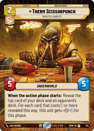 Therm Scissorpunch - Boastful Gambler (Hyperspace) (495), Homeworlds — Star Wars card price
