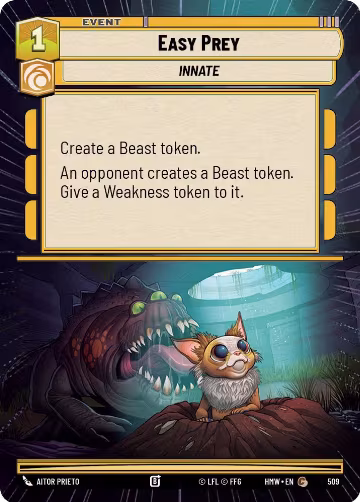 Easy Prey (Hyperspace) (509), Homeworlds — Star Wars card price