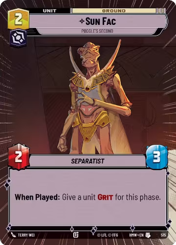 Sun Fac - Poggle's Second (Hyperspace) (515), Homeworlds — Star Wars card price