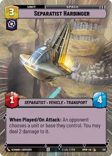 Separatist Harbinger (Hyperspace) (516), Homeworlds — Star Wars card price