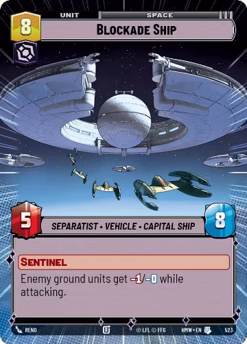Blockade Ship (Hyperspace) (523), Homeworlds — Star Wars card price