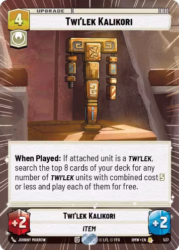 Twi'lek Kalikori (Hyperspace) (537), Homeworlds — Star Wars card price