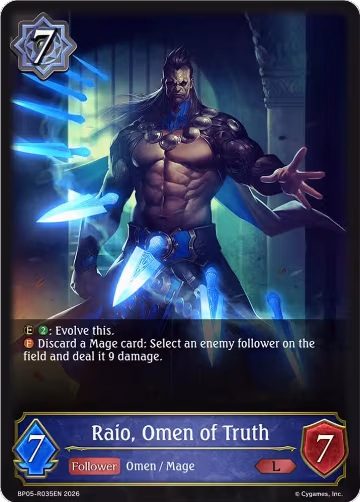 Raio, Omen of Truth (BP05-R035EN), Eightfold Retribution — Shadowverse card price