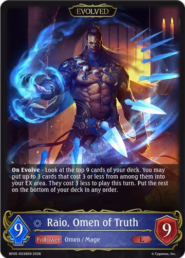 Raio, Omen of Truth (Evolved) (BP05-R036EN), Eightfold Retribution — Shadowverse card price