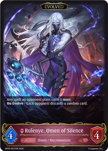 Rulenye, Omen of Silence (Evolved) (BP05-R071EN), Eightfold Retribution — Shadowverse card price