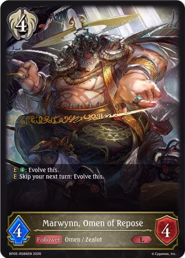 Marwynn, Omen of Repose (BP05-R086EN), Eightfold Retribution — Shadowverse card price