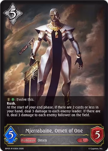 Mjerrabaine, Omen of One (BP05-R103EN), Eightfold Retribution — Shadowverse card price