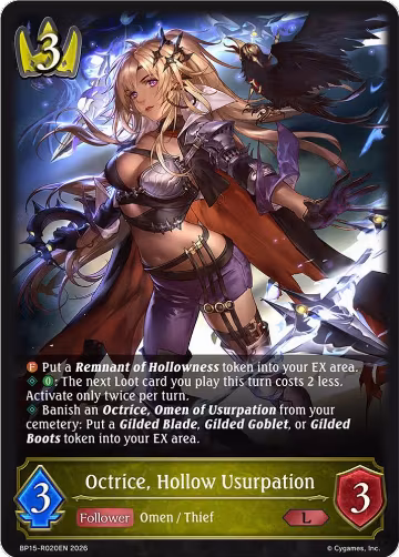 Octrice, Hollow Usurpation (BP15-R020EN), Eightfold Retribution — Shadowverse card price